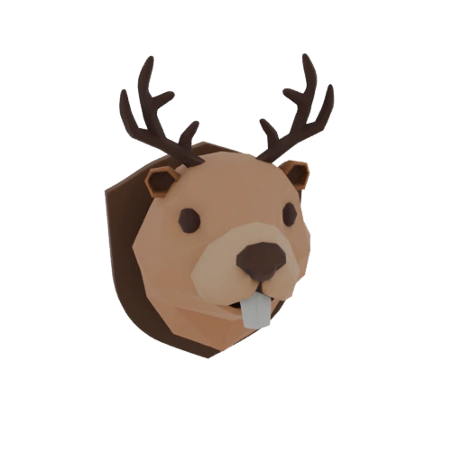 Cute low poly beaver head in a ge - 3D Model for Second Life