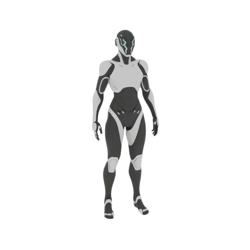 Sleek futuristic humanoid