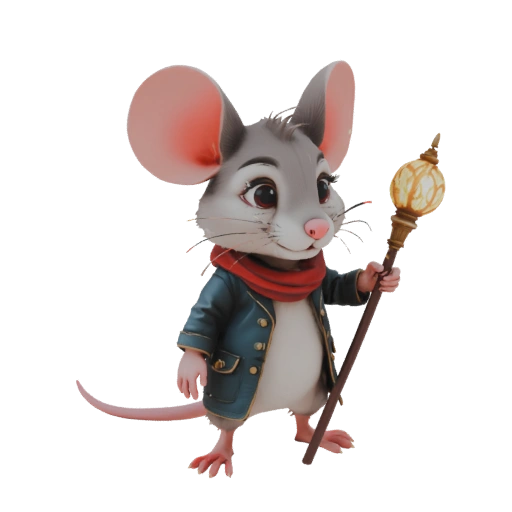 Mouse with magic staff