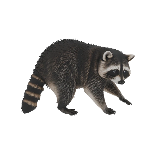 Cautious raccoon