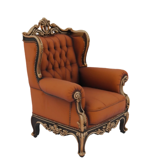 Brown leather armchair