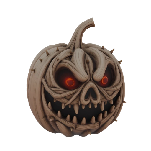 Terrifying Halloween pumpkin made - 3D Model for Second Life
