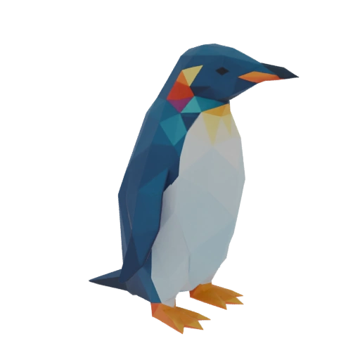 Polygonal multicolored penguin