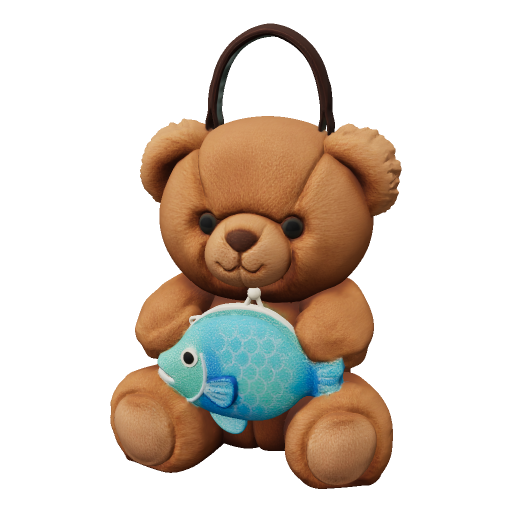 Cute bear with fish